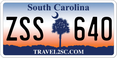 SC license plate ZSS640