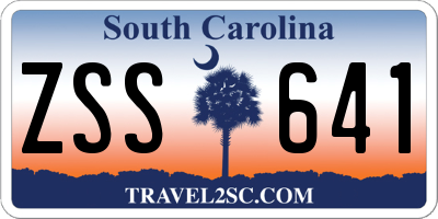 SC license plate ZSS641