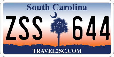 SC license plate ZSS644