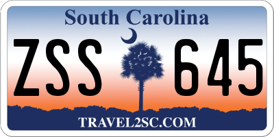 SC license plate ZSS645