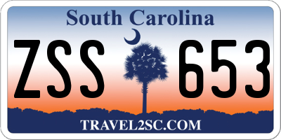 SC license plate ZSS653