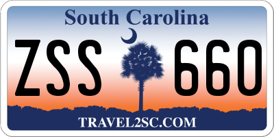 SC license plate ZSS660