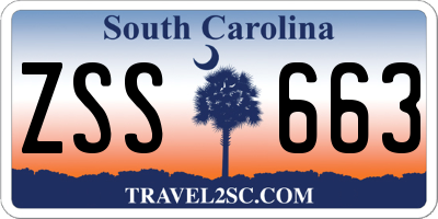 SC license plate ZSS663