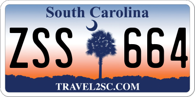 SC license plate ZSS664