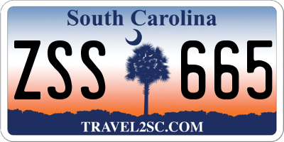SC license plate ZSS665