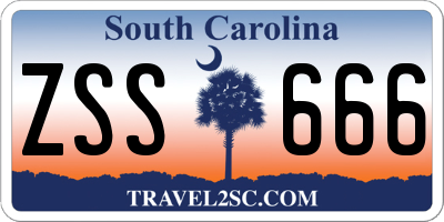 SC license plate ZSS666