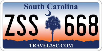SC license plate ZSS668