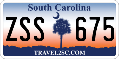 SC license plate ZSS675