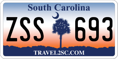 SC license plate ZSS693