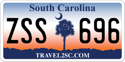 SC license plate ZSS696