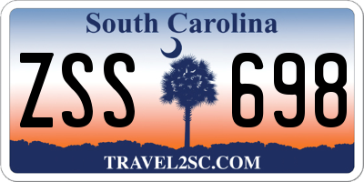 SC license plate ZSS698