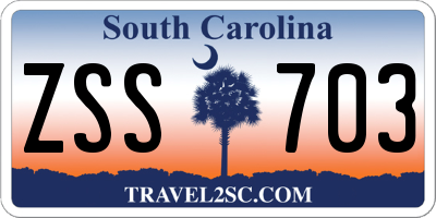 SC license plate ZSS703
