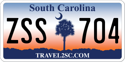 SC license plate ZSS704