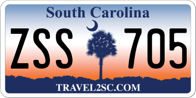 SC license plate ZSS705
