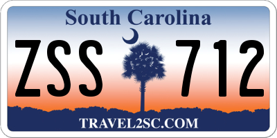 SC license plate ZSS712