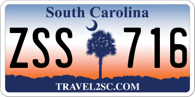 SC license plate ZSS716