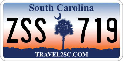 SC license plate ZSS719