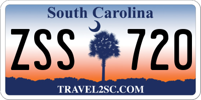 SC license plate ZSS720