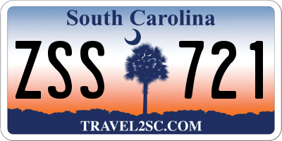 SC license plate ZSS721