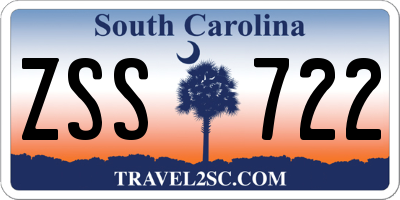 SC license plate ZSS722