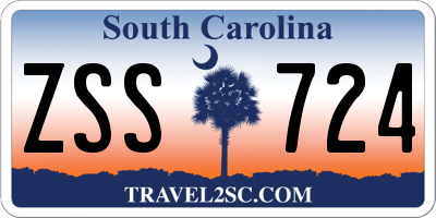 SC license plate ZSS724