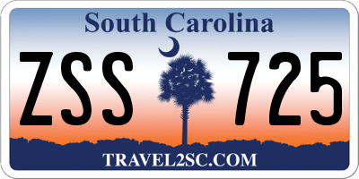 SC license plate ZSS725