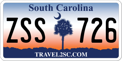 SC license plate ZSS726