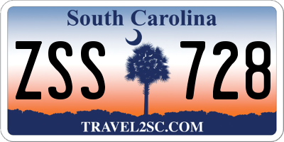 SC license plate ZSS728