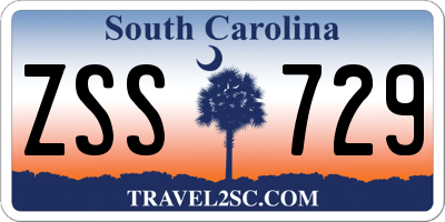 SC license plate ZSS729