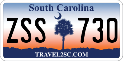 SC license plate ZSS730