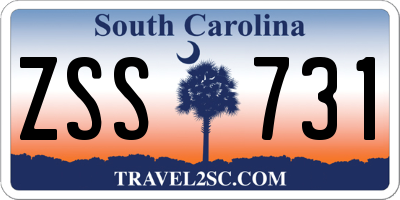 SC license plate ZSS731