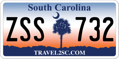 SC license plate ZSS732