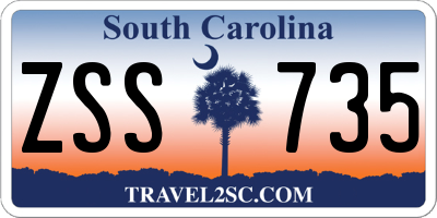 SC license plate ZSS735