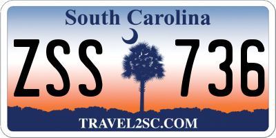 SC license plate ZSS736