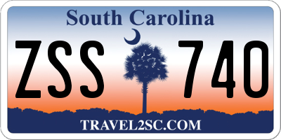 SC license plate ZSS740