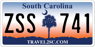 SC license plate ZSS741
