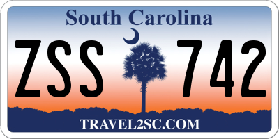 SC license plate ZSS742