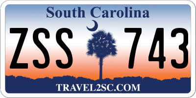 SC license plate ZSS743