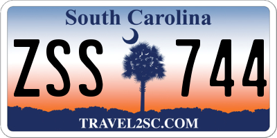SC license plate ZSS744