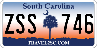 SC license plate ZSS746