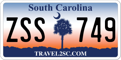 SC license plate ZSS749