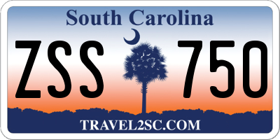 SC license plate ZSS750