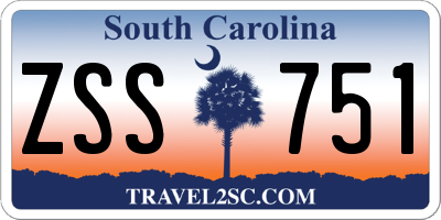 SC license plate ZSS751