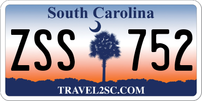 SC license plate ZSS752