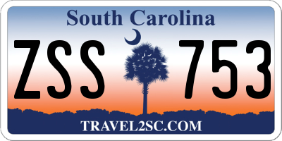 SC license plate ZSS753