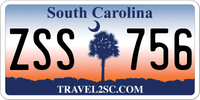 SC license plate ZSS756