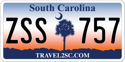 SC license plate ZSS757