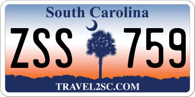 SC license plate ZSS759