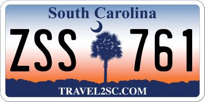 SC license plate ZSS761