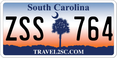 SC license plate ZSS764